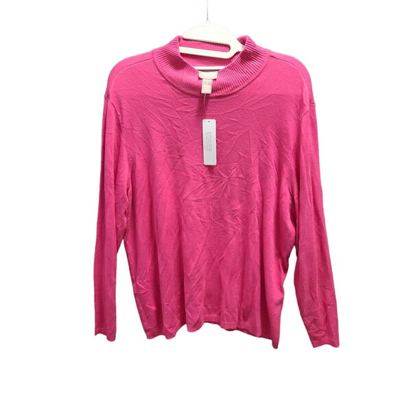 Chico's Womens Sweater Pink Size 3 Rayon/Nylon Pullover Long Sleeve NWT - Picture 1 of 12